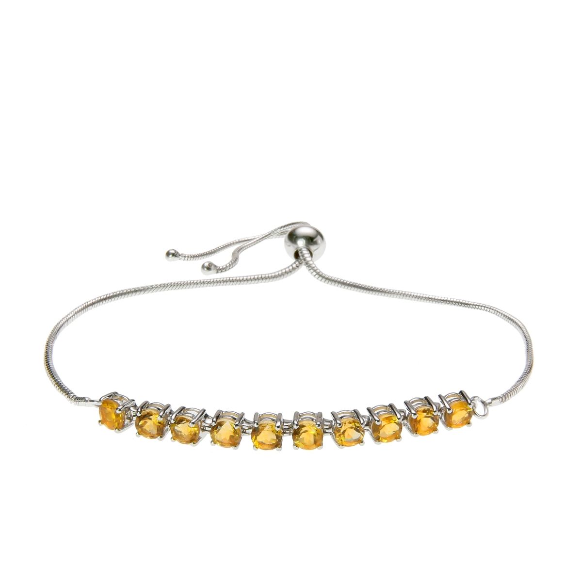 ALYN B JOYAS - Pulsera de Plata 925 con gemas de Citrino 4.5 mm