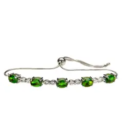ALYN B JOYAS - Pulsera de Plata 925 gemas de Diapsido y Zircones