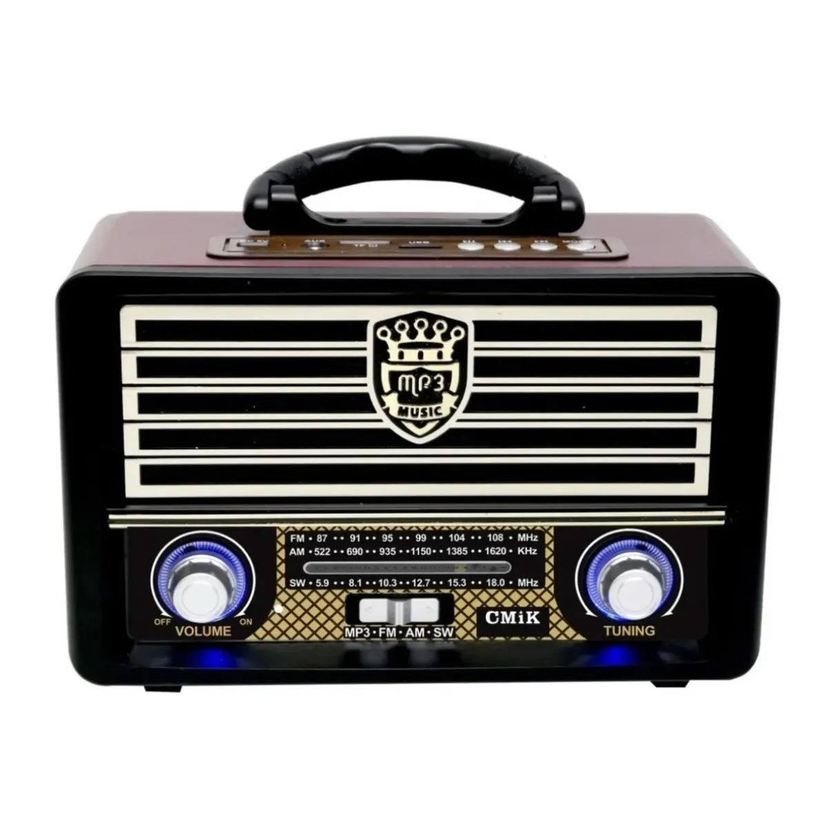 GENERICO - Radio Portátil Mini Retro Vintage Usb Sd Mp3 Envío Gratis