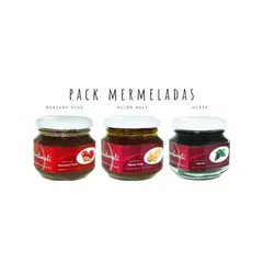 QUINCHAMALI MERMELADA GOURMET - Pack Manzana nuez Melón nuez Menta