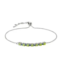 ALYN B JOYAS - Pulsera de Plata 925 gemas de Peridoto Zafiro Azul