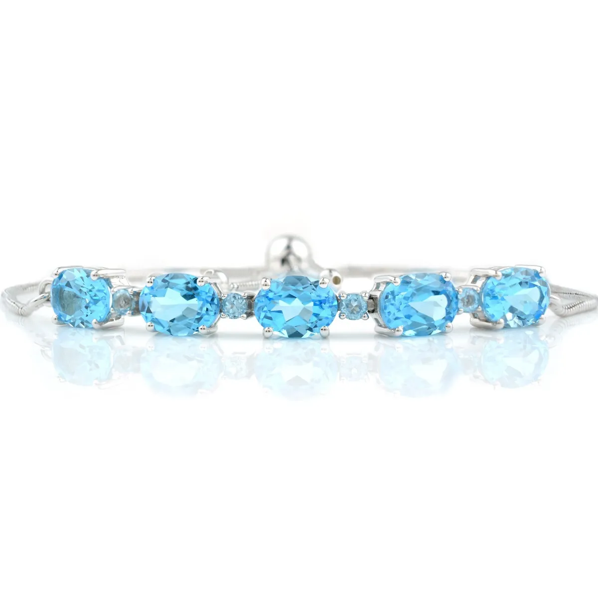 ALYN B JOYAS - Pulsera de Plata 925 con gemas de Topacio Swiss