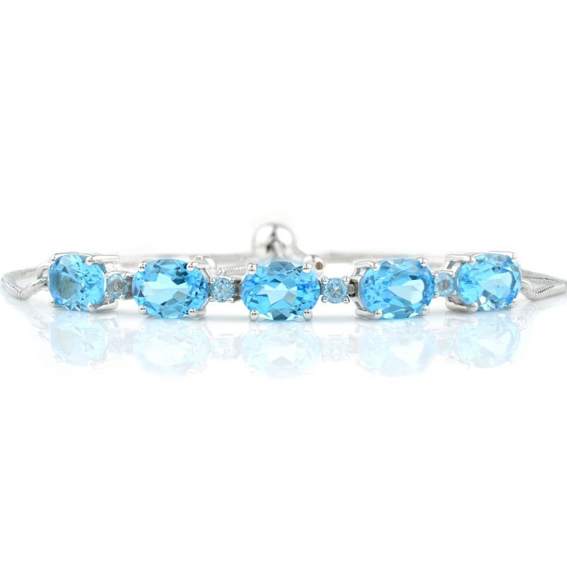 ALYN B JOYAS - Pulsera de Plata 925 con gemas de Topacio Swiss