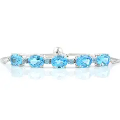 ALYN B JOYAS - Pulsera de Plata 925 con gemas de Topacio Swiss