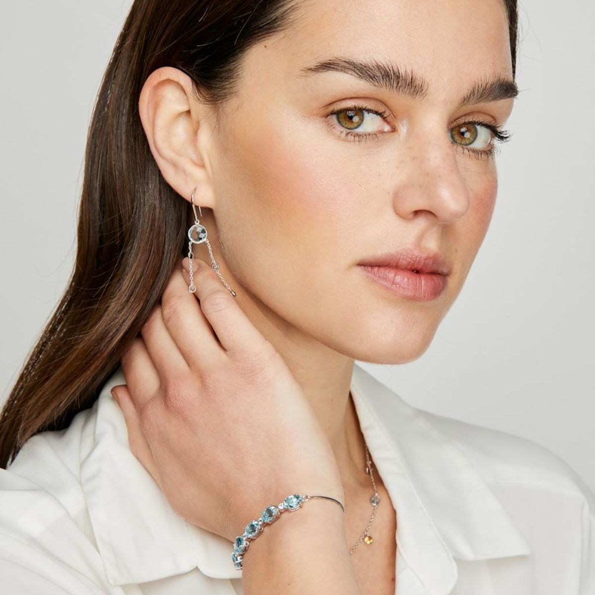ALYN B JOYAS - Pulsera de Plata 925 con gemas de Topacio Swiss