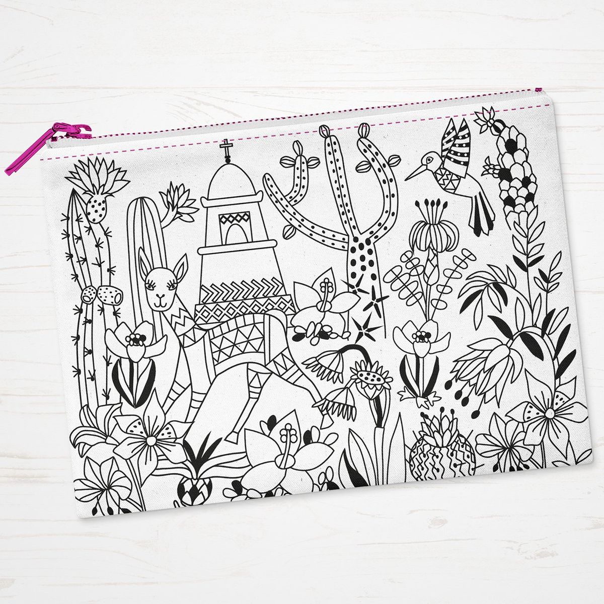 EMPORIO CURANIPE - Set para pintar estuche Llamita 16 marcadores textiles