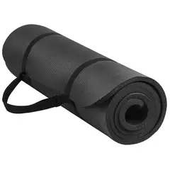 BASKO FITNESS - Mat Yoga 10 Mm Pilates Grueso Negro