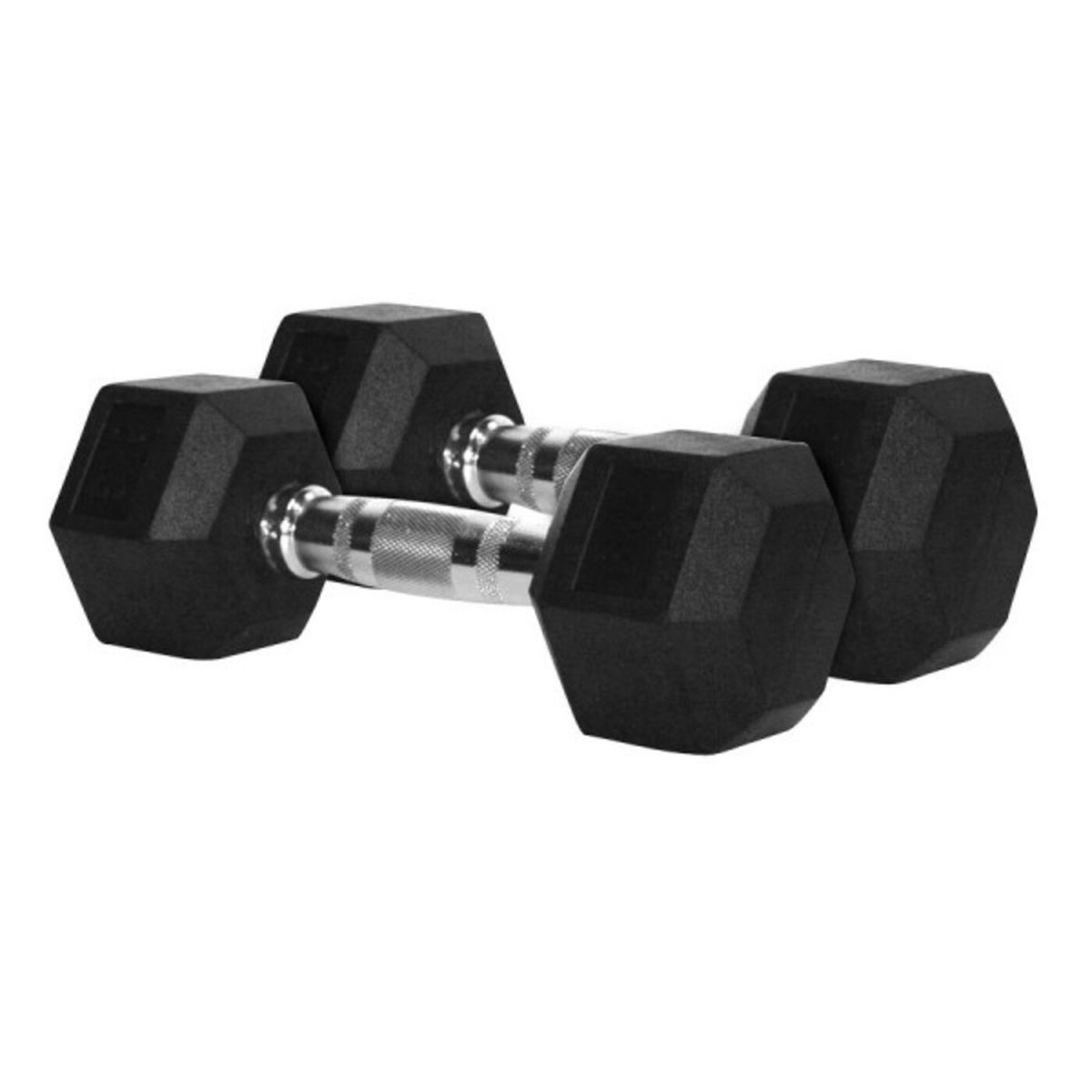 BASKO FITNESS - Mancuernas Hexagonales De Caucho Par 2,5 Kg