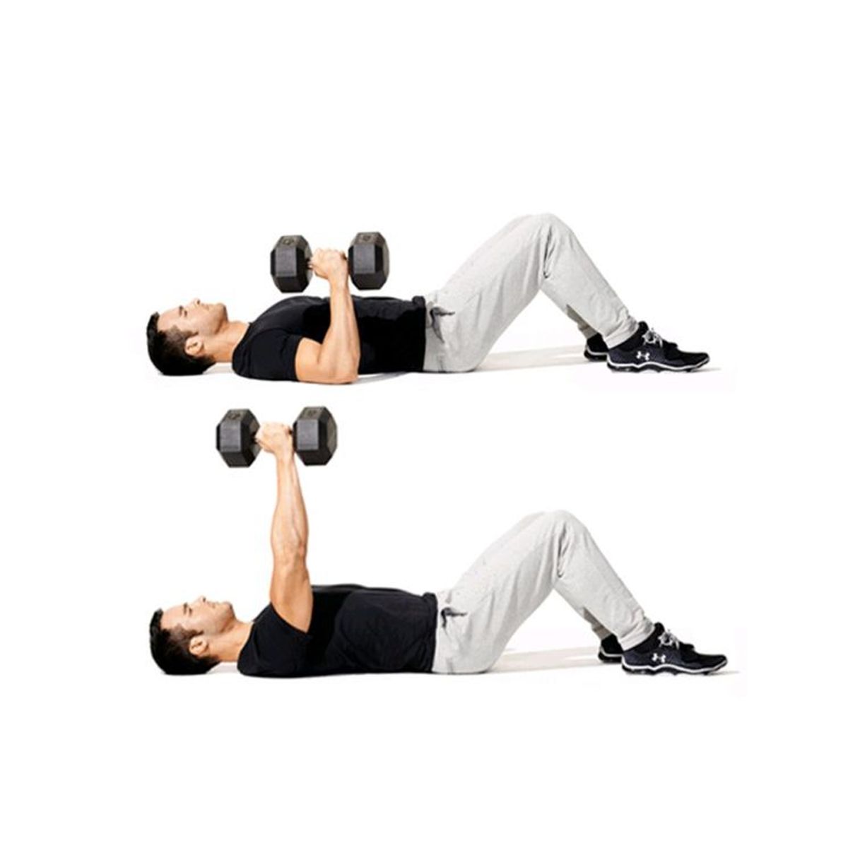 BASKO FITNESS - Mancuernas Hexagonales De Caucho Par 2,5 Kg