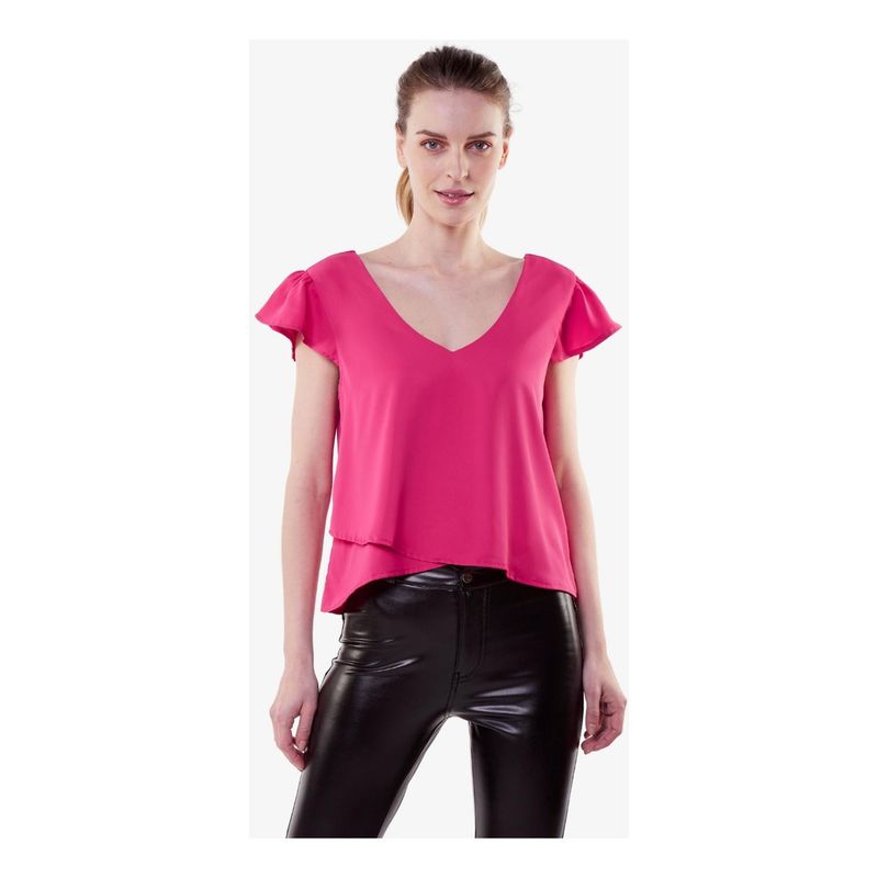 JACINTA TIENDA - Polera Sara manga corta fucsia Jacinta Tienda