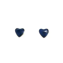 ANDREA COGGIOLA JOYAS - Aros Corazón Lapislázuli Plata Fina 925