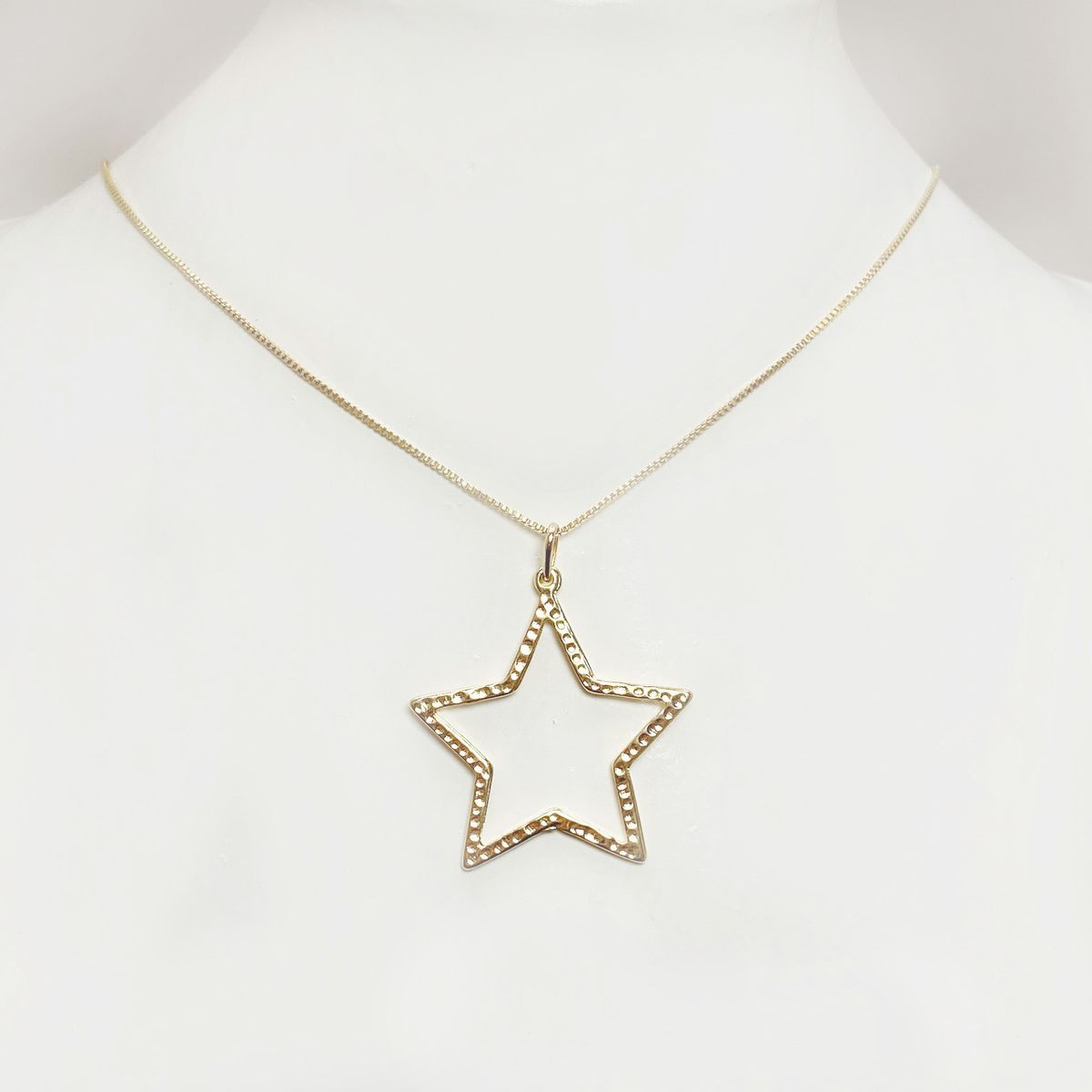 COGGIOLA - Collar Estrella Martillada Enchapado Oro 18K