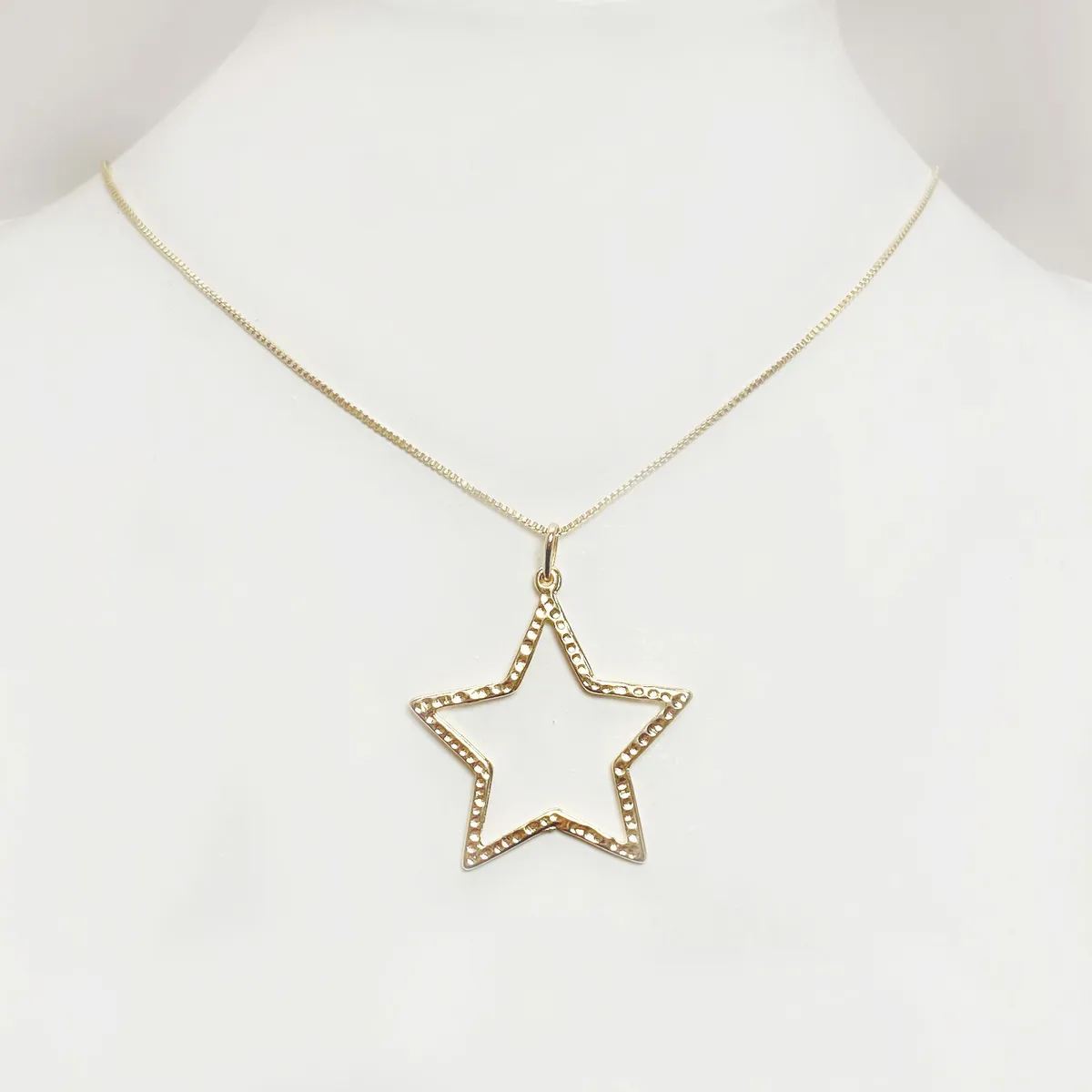 COGGIOLA - Collar Estrella Martillada Enchapado Oro 18K