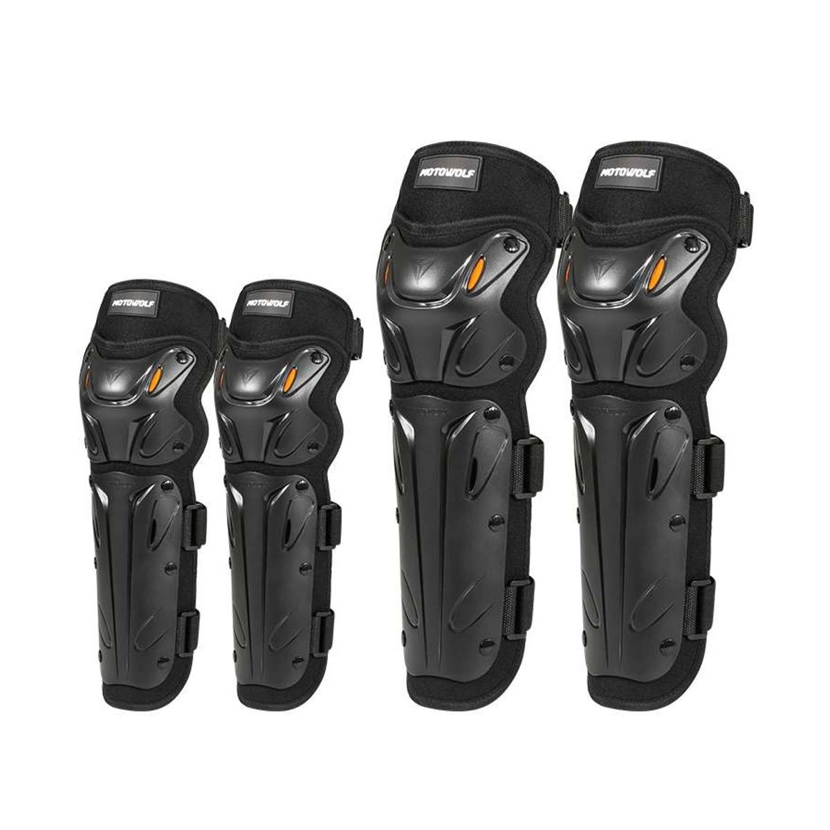 MOTOWOLF - Pack Rodilleras y Coderas Largas para moto Motowolf 1010