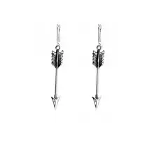 JOYAS MYTOKE - Aros Punta De Flecha Larga Plata Envejecida 925 Unisex