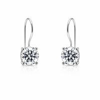 Aros Piedra Circon Gancho Plata 925 Mujer Juvenil