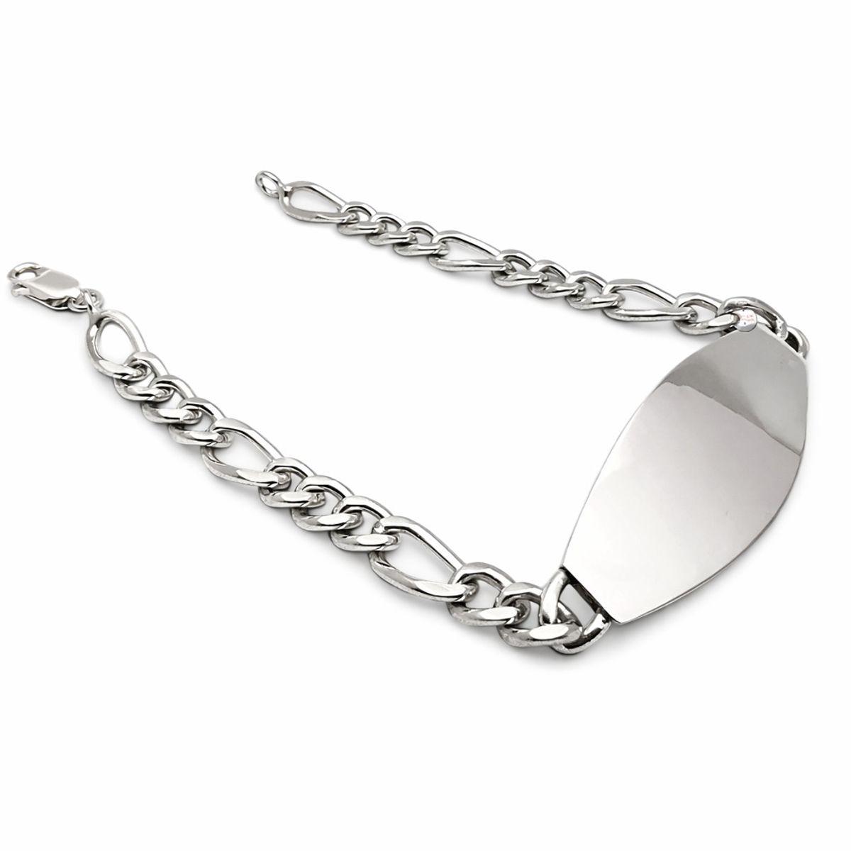 JOYAS MYTOKE - Pulsera Piocha Ancha Gruesa Figaro Plata Fina 980 Hombre