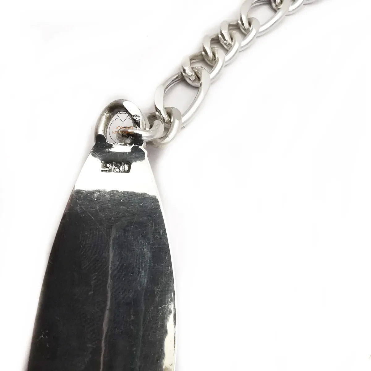 JOYAS MYTOKE - Pulsera Piocha Ancha Gruesa Figaro Plata Fina 980 Hombre