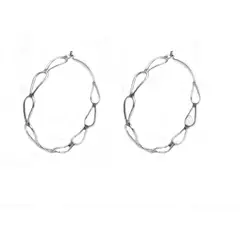 JOYAS MYTOKE - Aros Argolla Grande Diseño Gota Plata Nacional Ley 980 Mujer