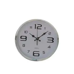 GENERICO - Reloj Quartz Mural Platiado Blanco