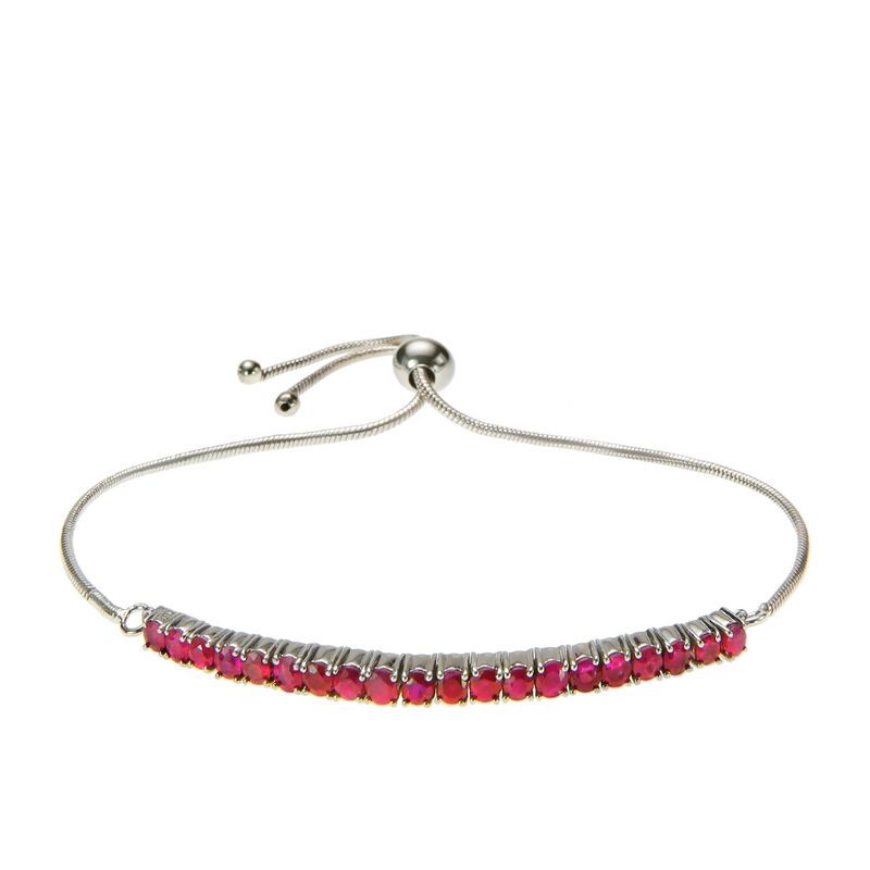ALYN B JOYAS - Pulsera de Plata 925 con gemas de RubÃ­