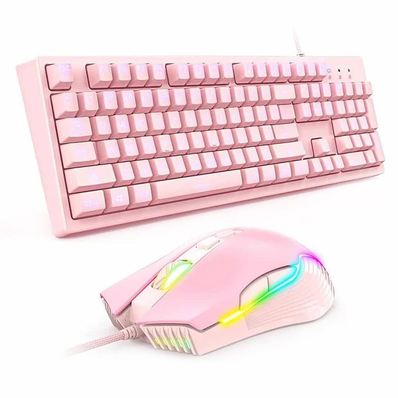 ONIKUMA - Kit Gamer Teclado y Mouse Onikuma Pink