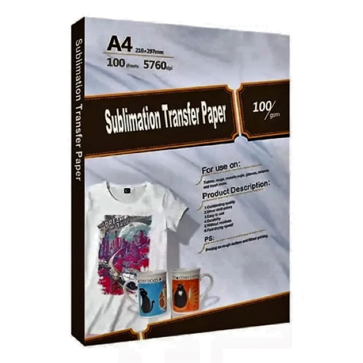 GENERICO - Papel Sublimación A4 De 100 g X 100 Hojas Rosada Premium