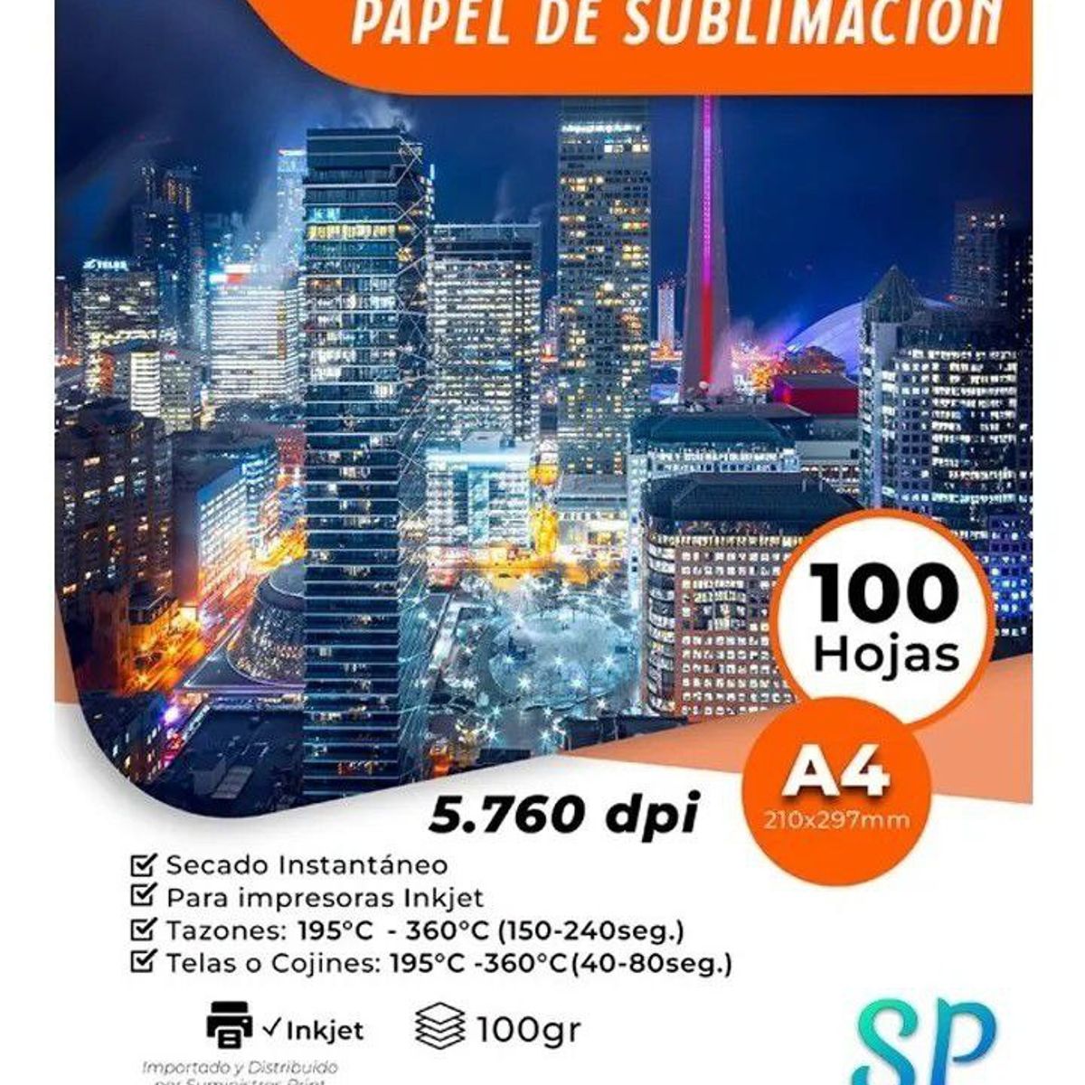 GENERICO - Papel De Sublimación Pack 500 Hojas A4 100gsm
