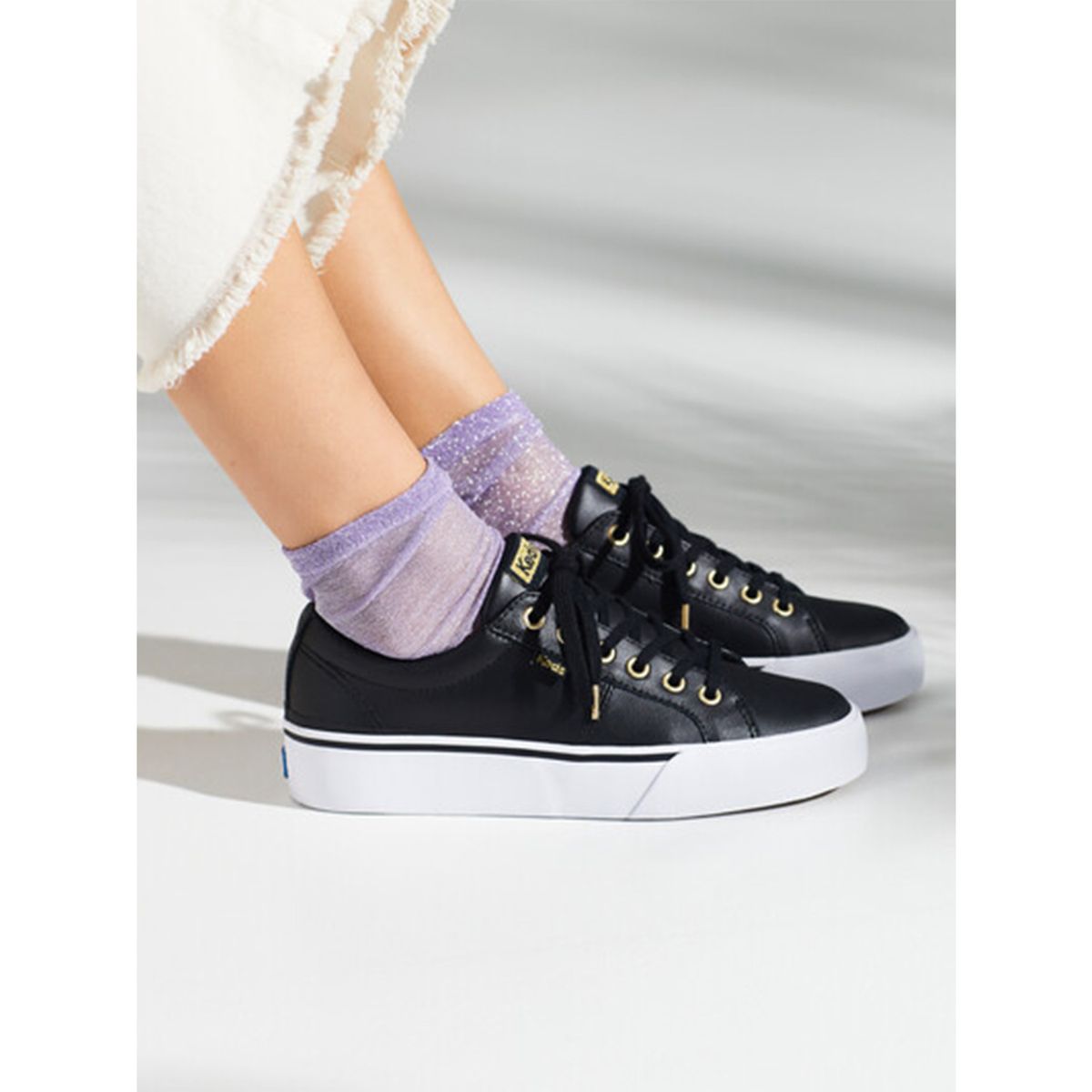 KEDS - Zapatilla Cuero Negra Mujer Jump Kick Duo KEDS