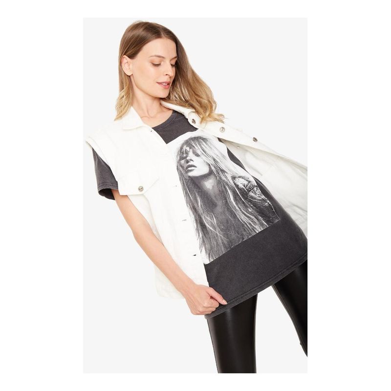 JACINTA TIENDA - Chaqueta Lena sin mangas blanca Jacinta Tienda
