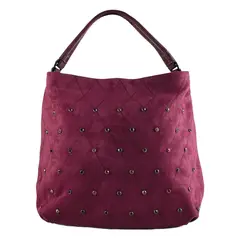MAILEA - Cartera ecocuero rombos y strass para mujer burdeo