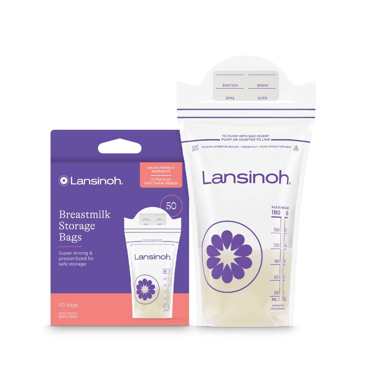 LANSINOH - Bolsas de Almacenamiento de leche, 50 unid.