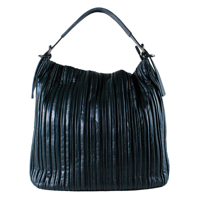 MAILEA - Cartera ecocuero con cortes verticales para mujer gris