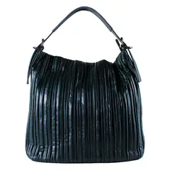 MAILEA - Cartera ecocuero con cortes verticales para mujer gris