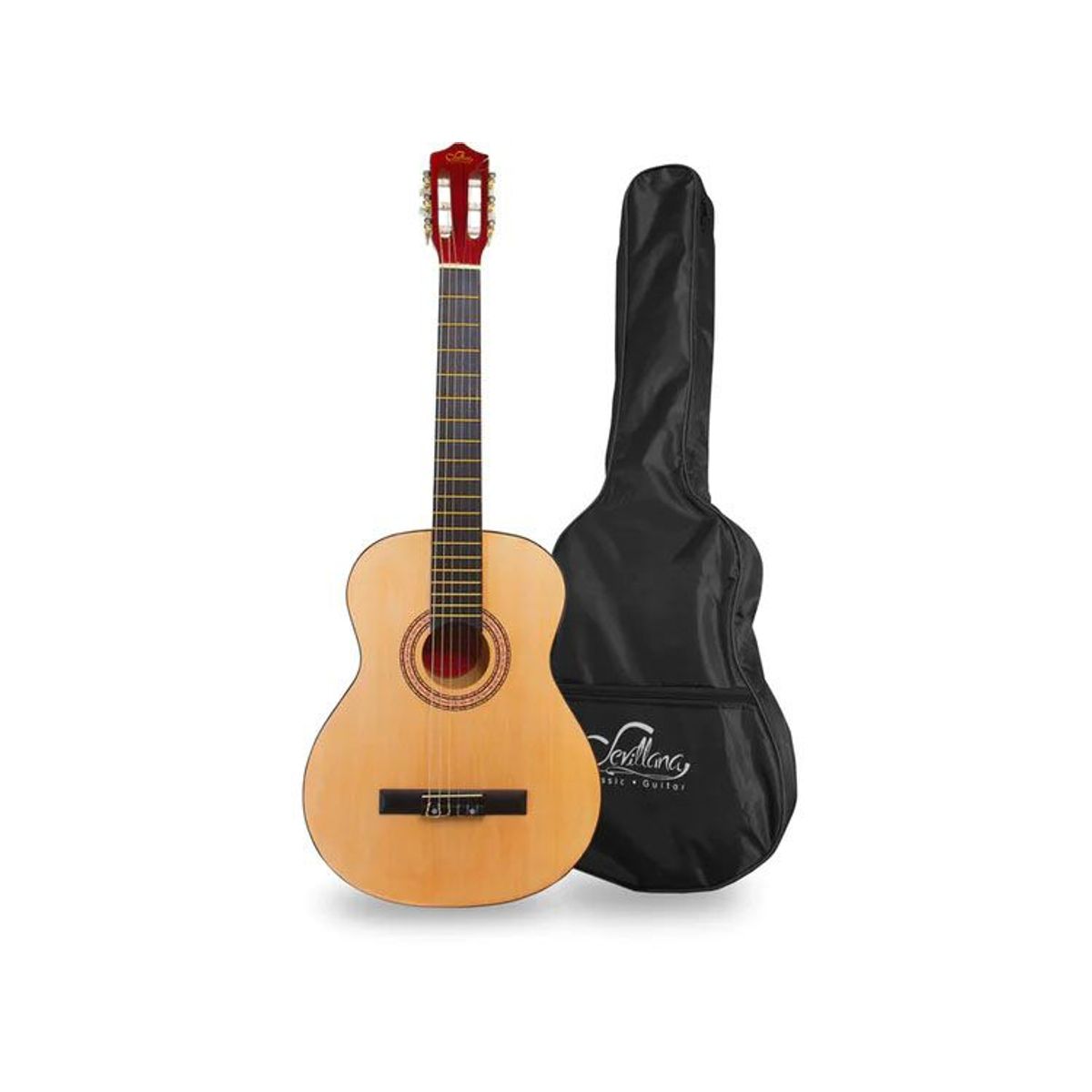 SEVILLANA - Guitarra Sevillana Natural 30 Pulgadas Para Niños Con Funda.