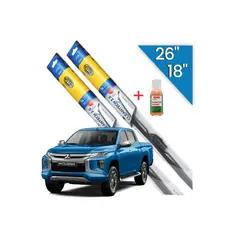 HELLA - Kit Plumillas 26″ y 18″ Limpiaparabrisas Mitsubishi L200