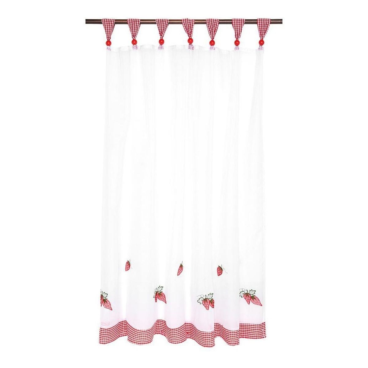 CHANTILLY - Cortina Velo Cocina Frutilla 120x135 Cm.