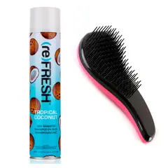 COSMETICAVAL - Kit shampoo seco tropical coconut Refresh + cepillo desenredante