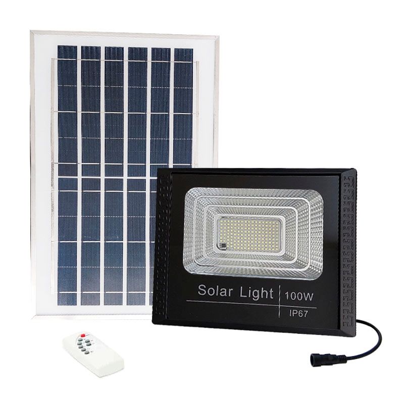 GENERICO - Foco 100w Ip67 Panel Solar Exterior  Control