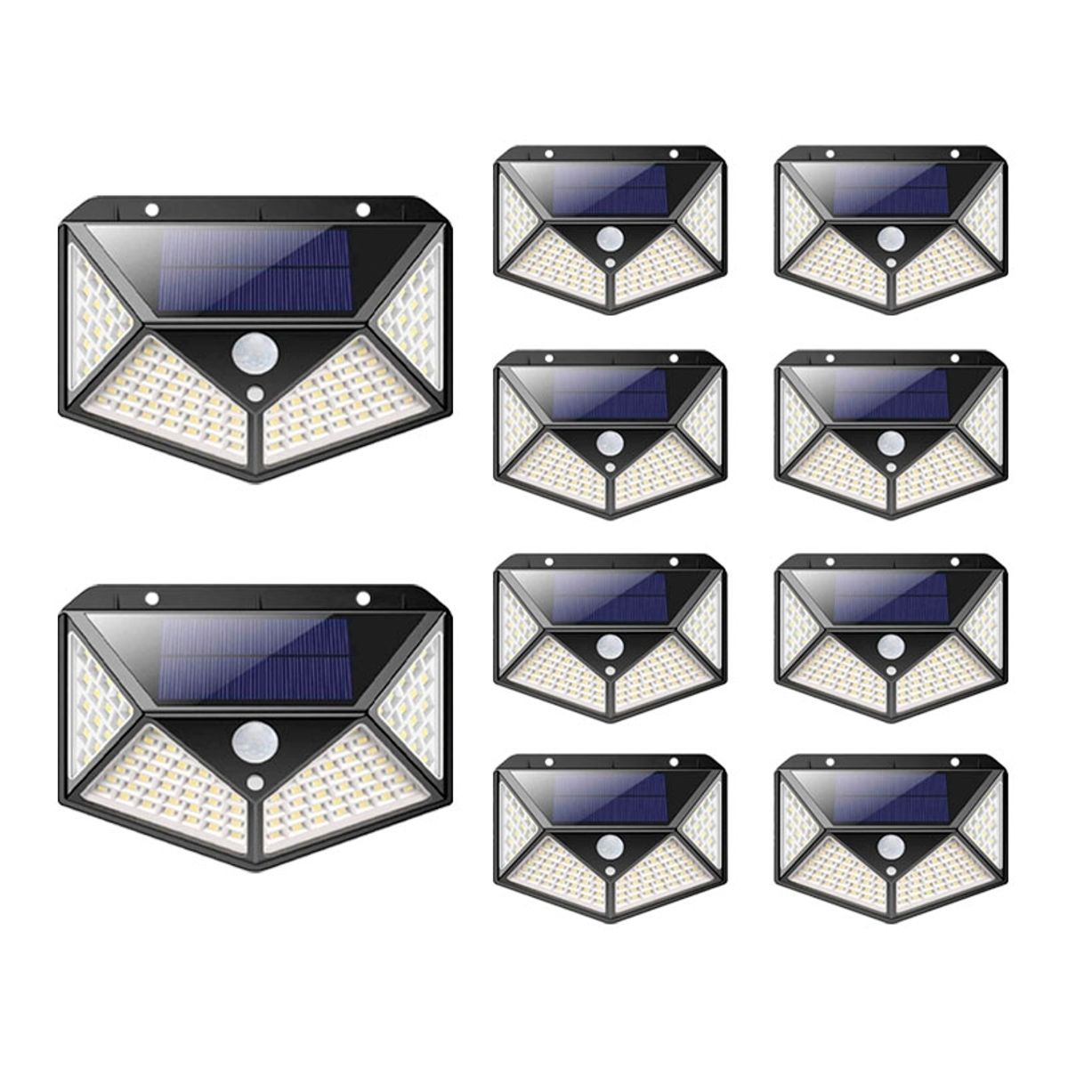 GENERICO - Pack 10 Focos Solar 100 Led Con sensor de Movimiento