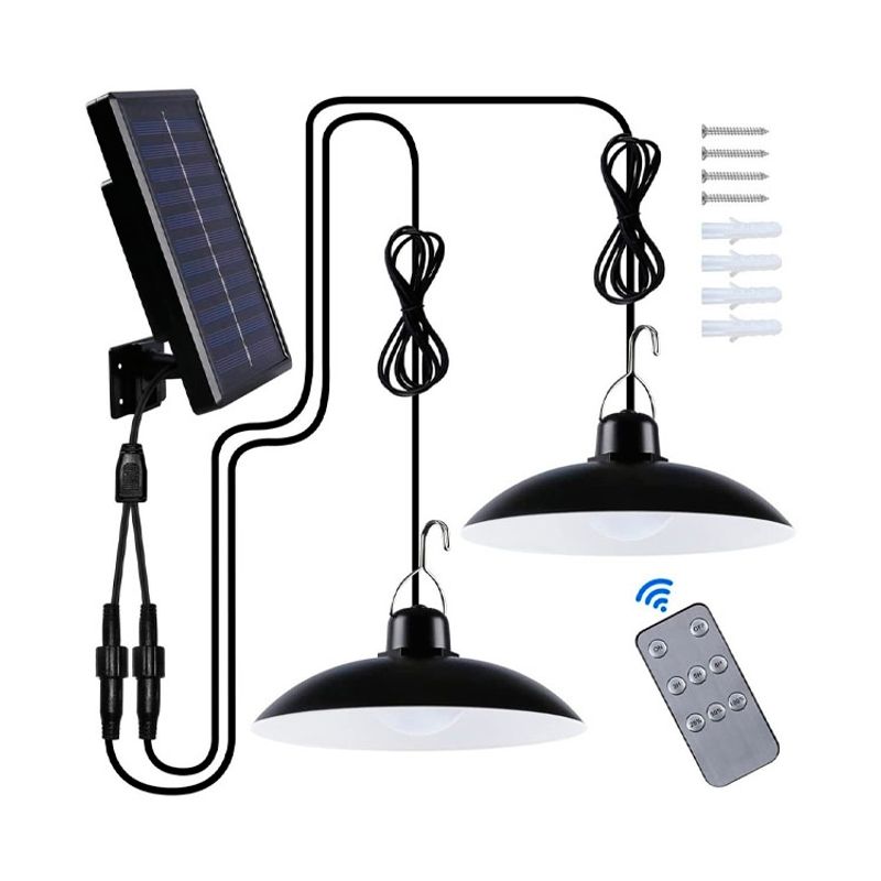 GENERICO - Lampara Solar Colgante con Control  Pack 2