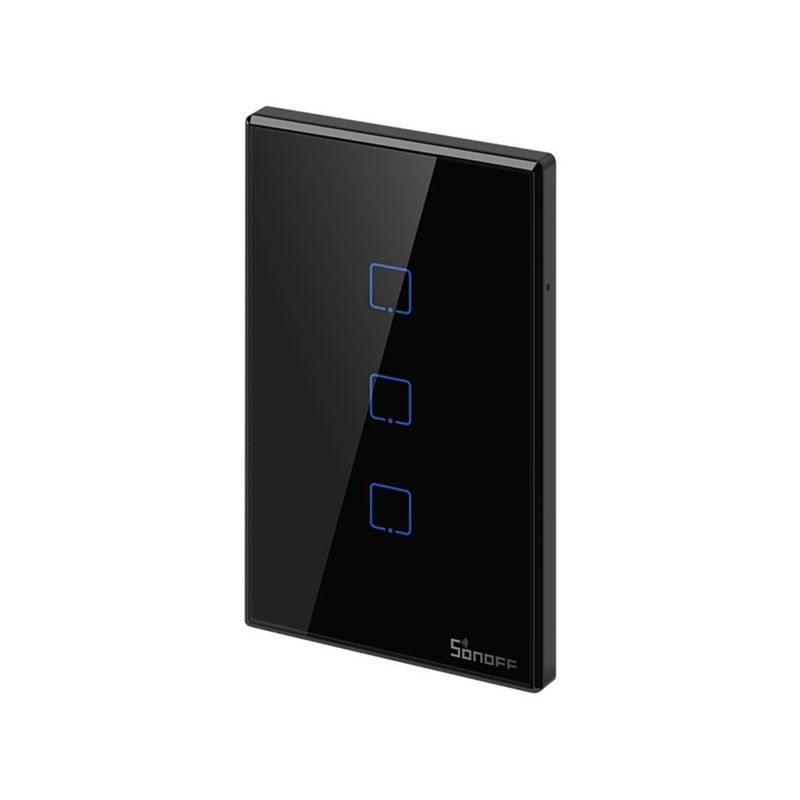 SONOFF - Interruptor inteligente pared Sonoff Negro 3 canales