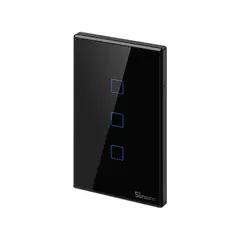 SONOFF - Interruptor inteligente pared Negro 3 canales