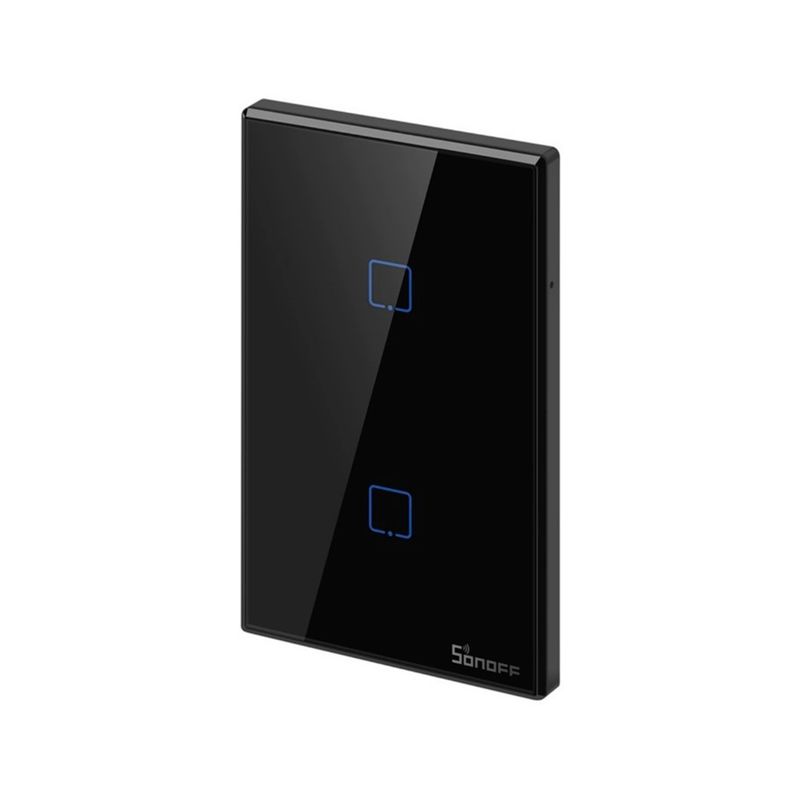 SONOFF - Interruptor inteligente pared Sonoff Negro 2 canales