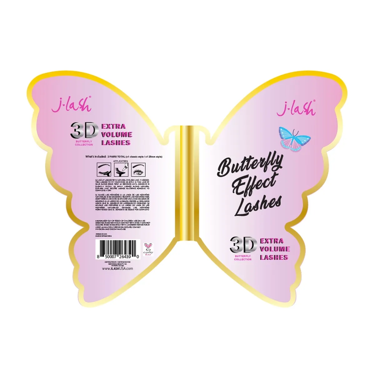 GENERICO - Set de Pestañas Butterfly Effect Lashes 3D J-Lash