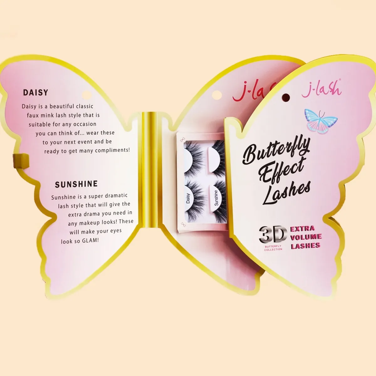 GENERICO - Set de Pestañas Butterfly Effect Lashes 3D J-Lash