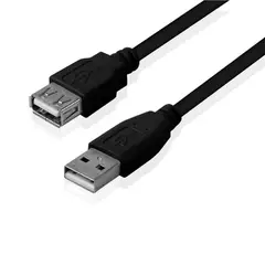 XTECH - Cable Extensión USB Macho A Hembra 1.8 Metros 2.0 - Negro