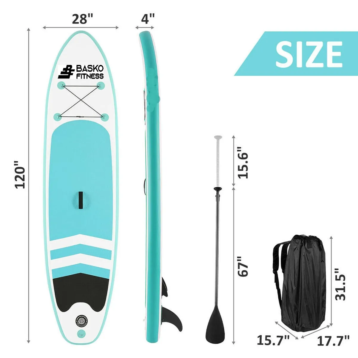 BASKO FITNESS - Stand Up Paddle Con Inflador Y Remo