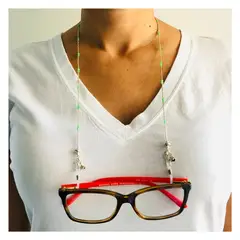 NATKA JOYAS - Sujeta Lentes de Plata y Piedras Naturales