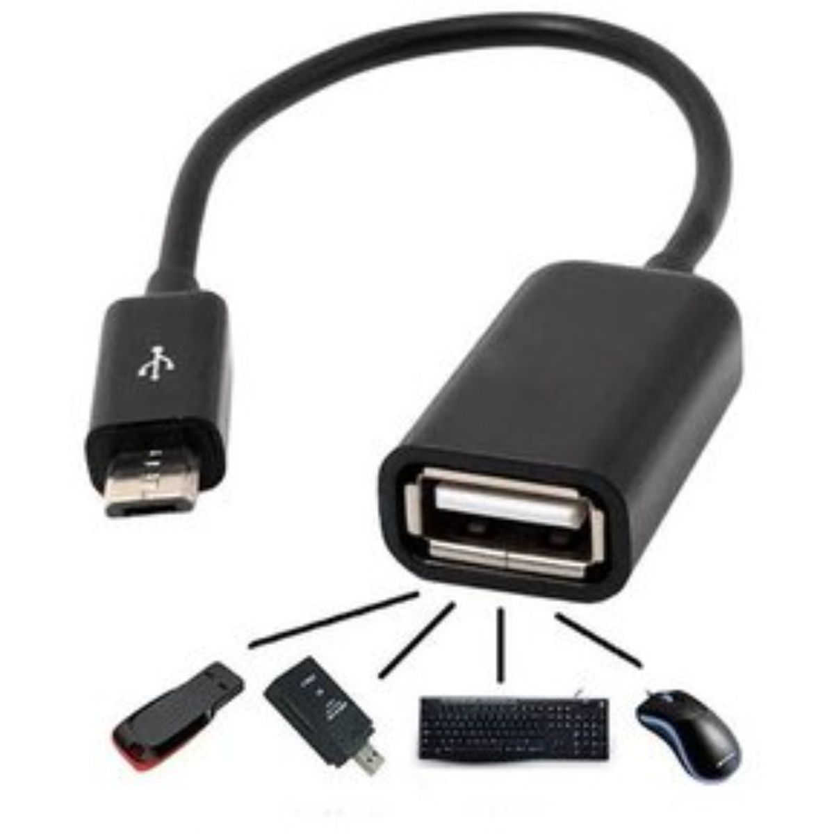 GENERICO - Cable adaptador otg usb micro usb v8 celular